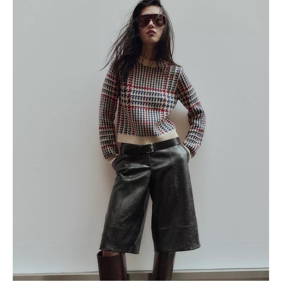 Zara NWT houndstooth wool jumper sweater 0021/110 - Picture 2 of 13